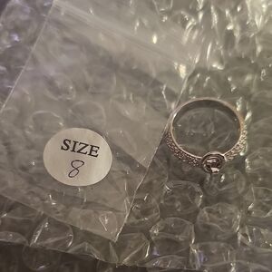 NWOT nOIr JEWELRY Silver Rhinestone W Dangle Ring sz 8 ring
